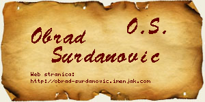 Obrad Surdanović vizit kartica